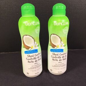 Pet Shampoo Tropiclean Shed Control Lime & Coconut 20oz Lot of 2
